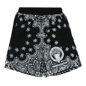 Crooks & Castles Men's Bandana Core Medusa French Terry Sweat Shorts in Black